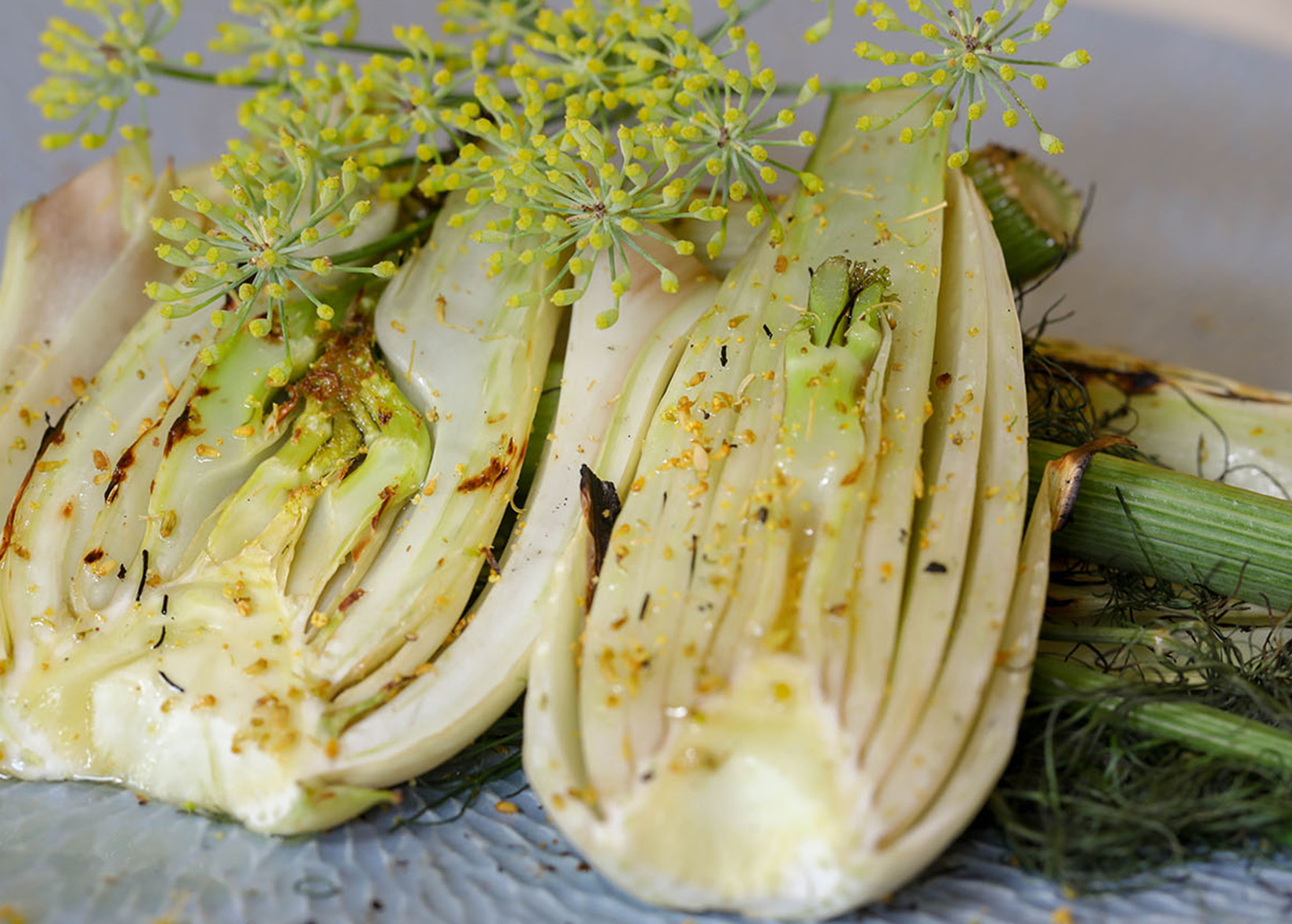 Grilled Fennel Bulb Salad with Fennel Pollen Vinaigrette