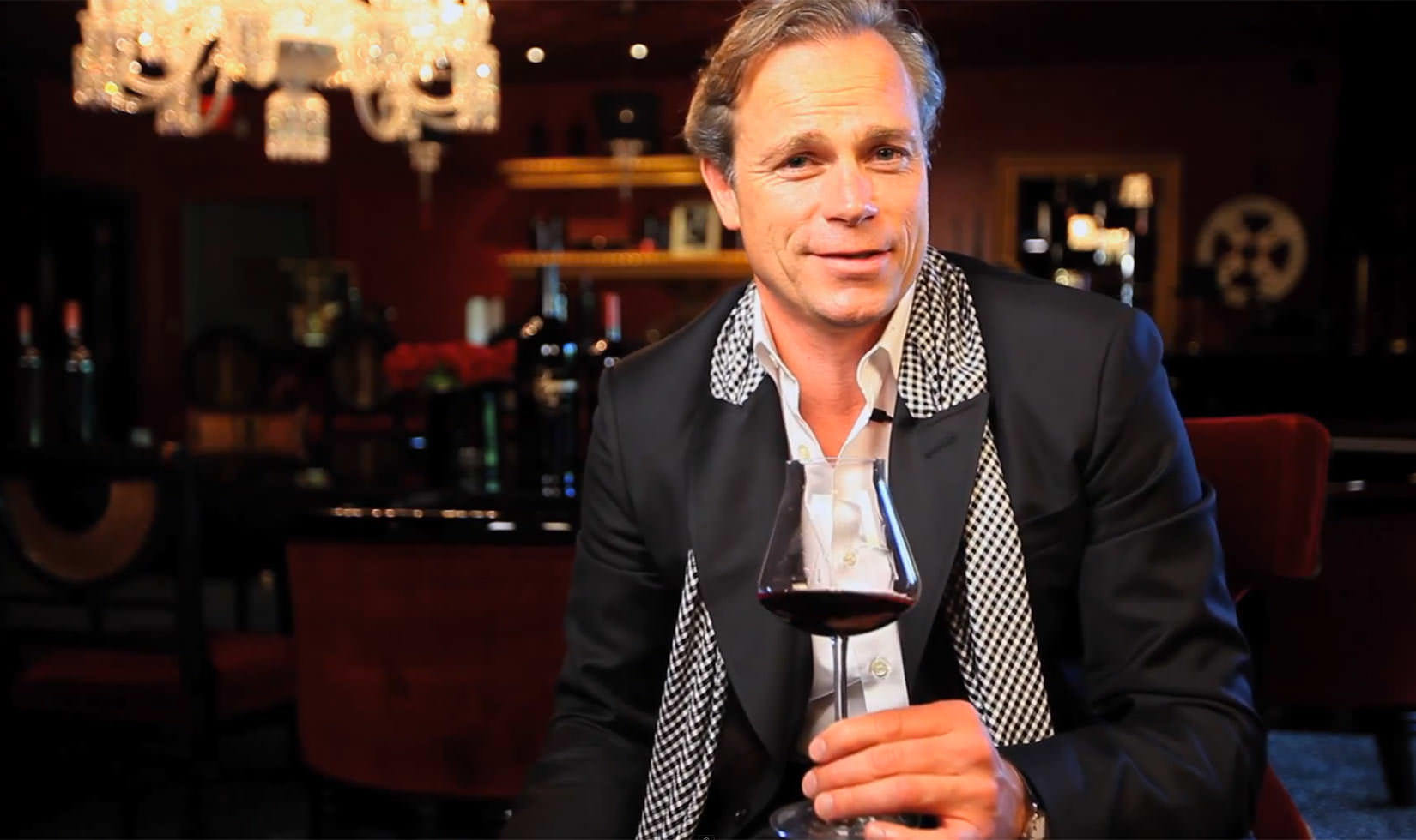 still of Jean-Charles Boisset, proprietor of the Boisset Collections speaking to the camera for a video by Jordan Winery