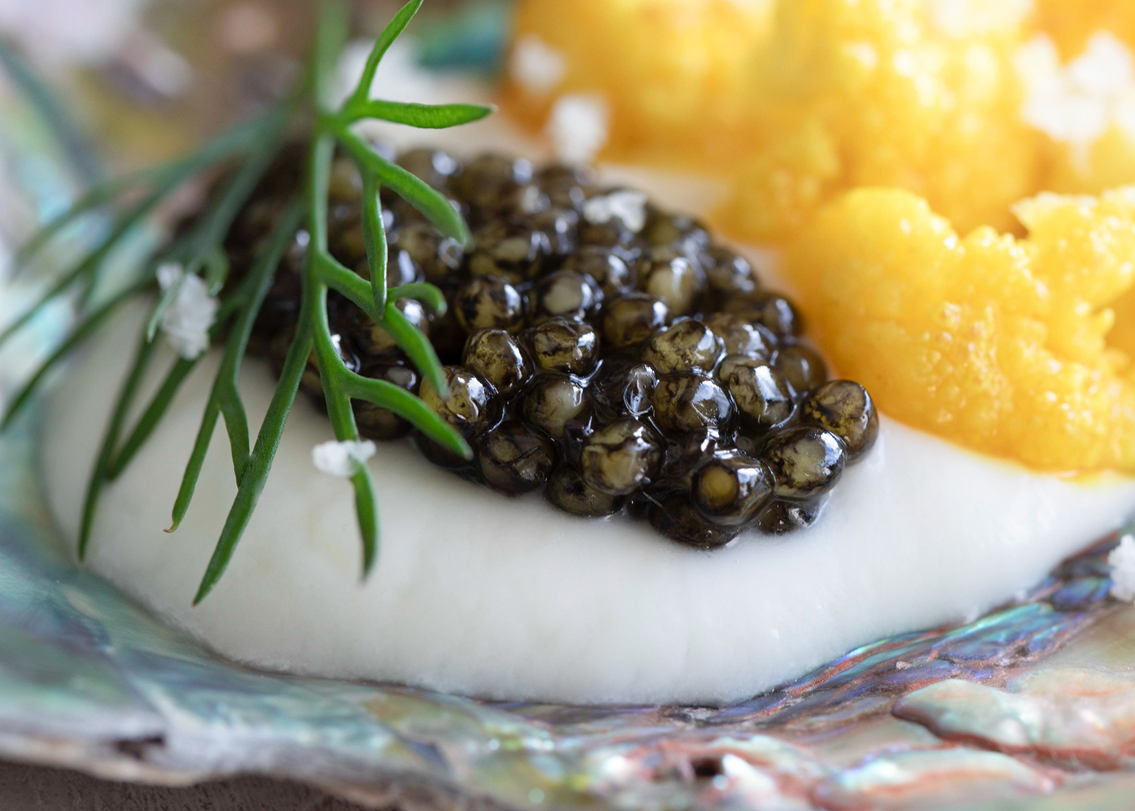 Caviar Appetizer with Curried Cauliflower