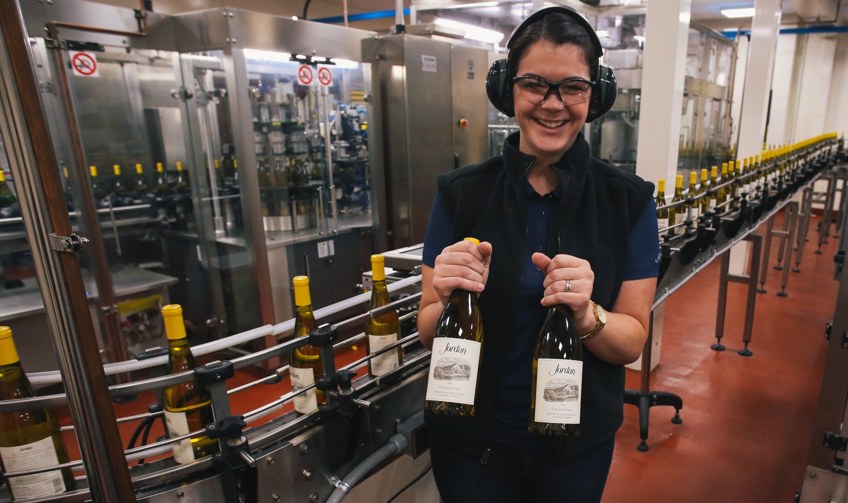 wine bottling, Jordan winery, Maggie Kruse, winemaker