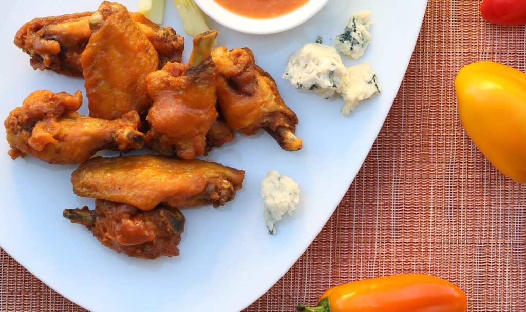 close up of Jordan Winery Citrus Spiced Fried Chicken Wings