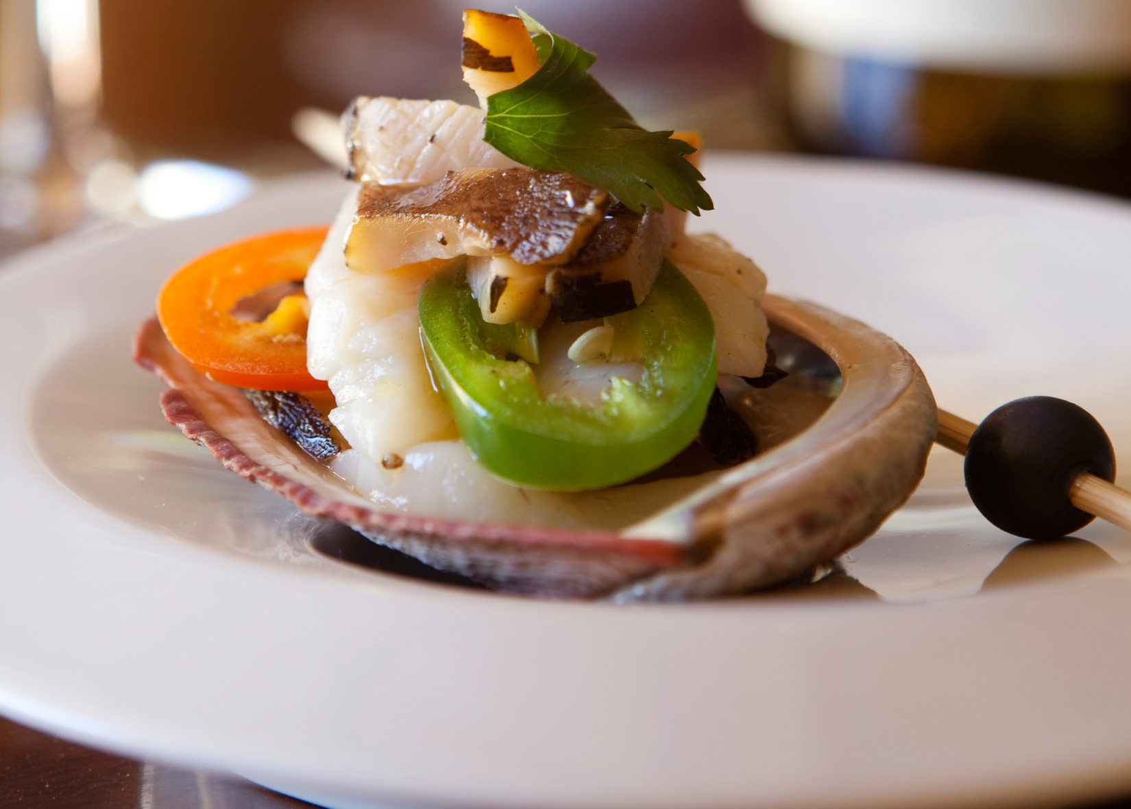 Red Abalone Tiradito appetizer