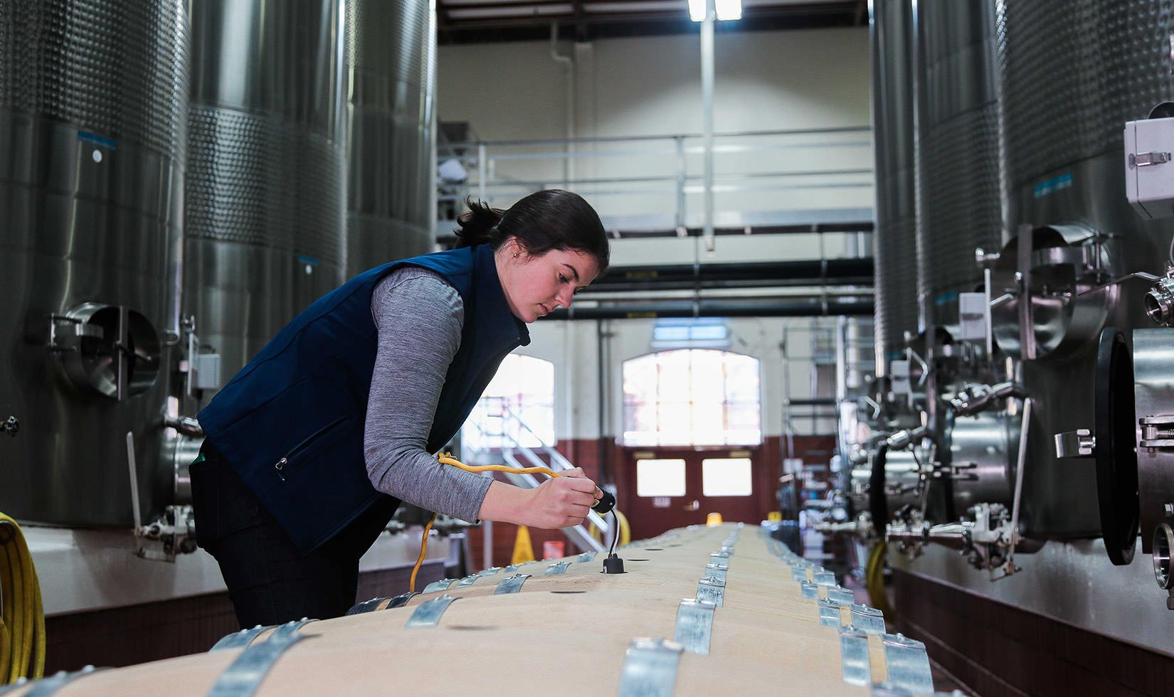 Jordan wine barrel inspection