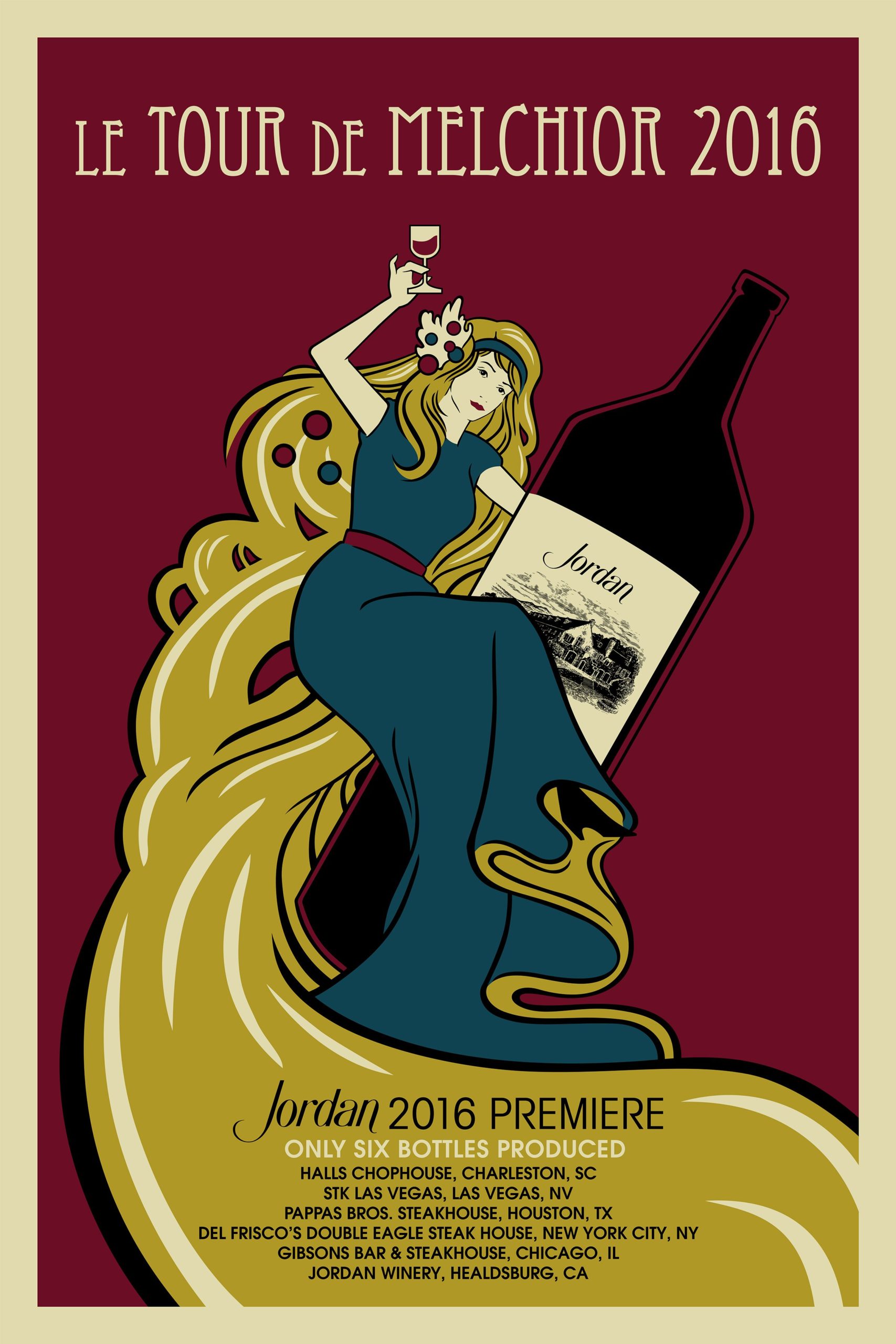Jordan Cabernet 18 Liter Wine Bottle Melchior 2016 Artist Print
