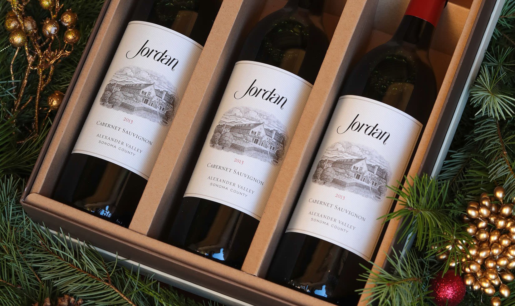 3 bottle 2013 Jordan Cabernet Vertical Wine Gift Box