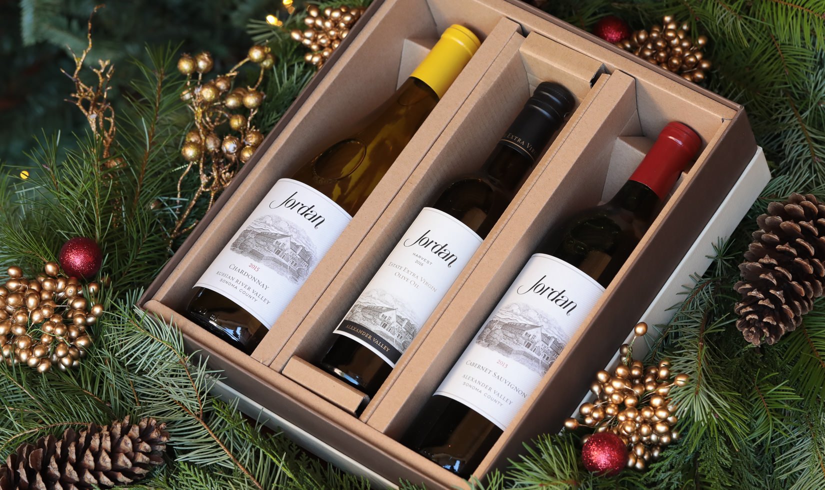 Jordan wine and olive oil gift set gift box