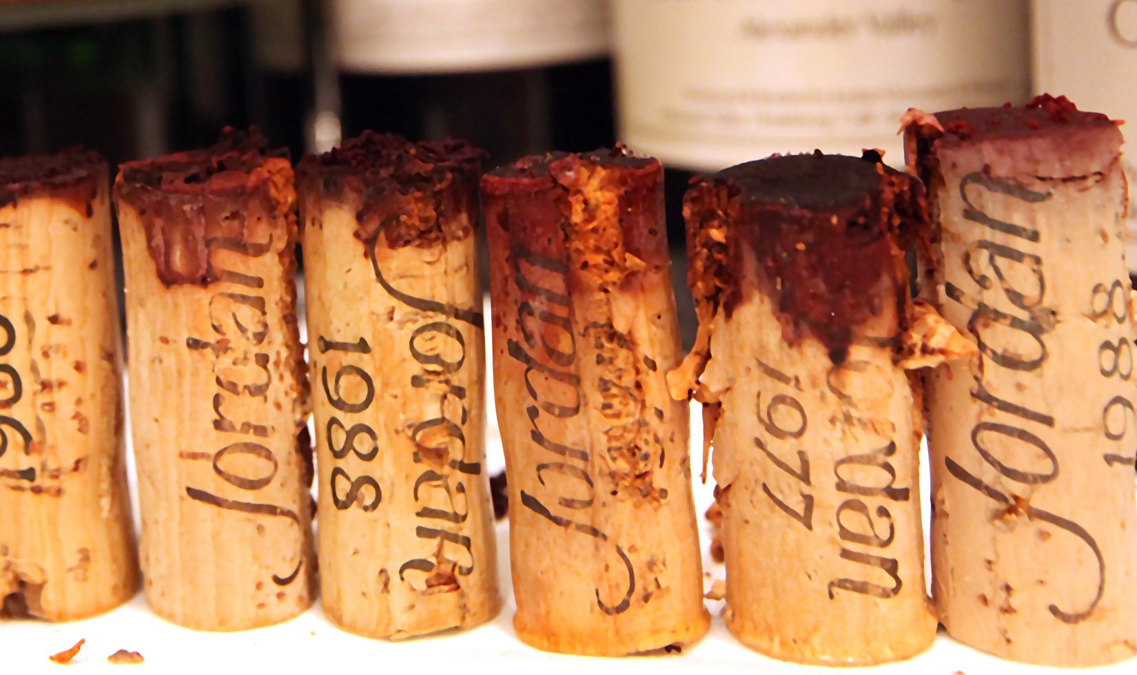 Jordan wine corks, old wine corks
