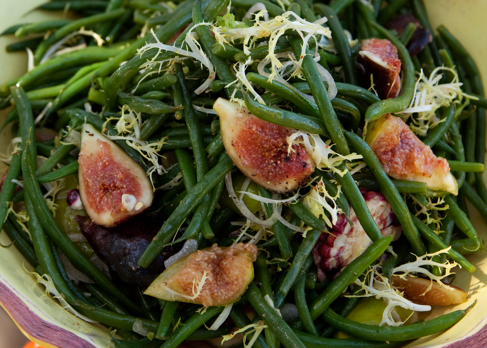 Light Green Bean Salad Recipe with Grilled Corn and Figs
