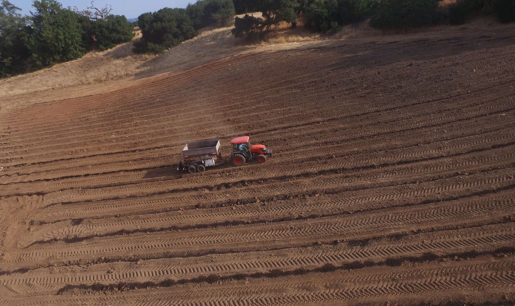 Jordan Winery Estate Replant with Tractor Tilling Soil