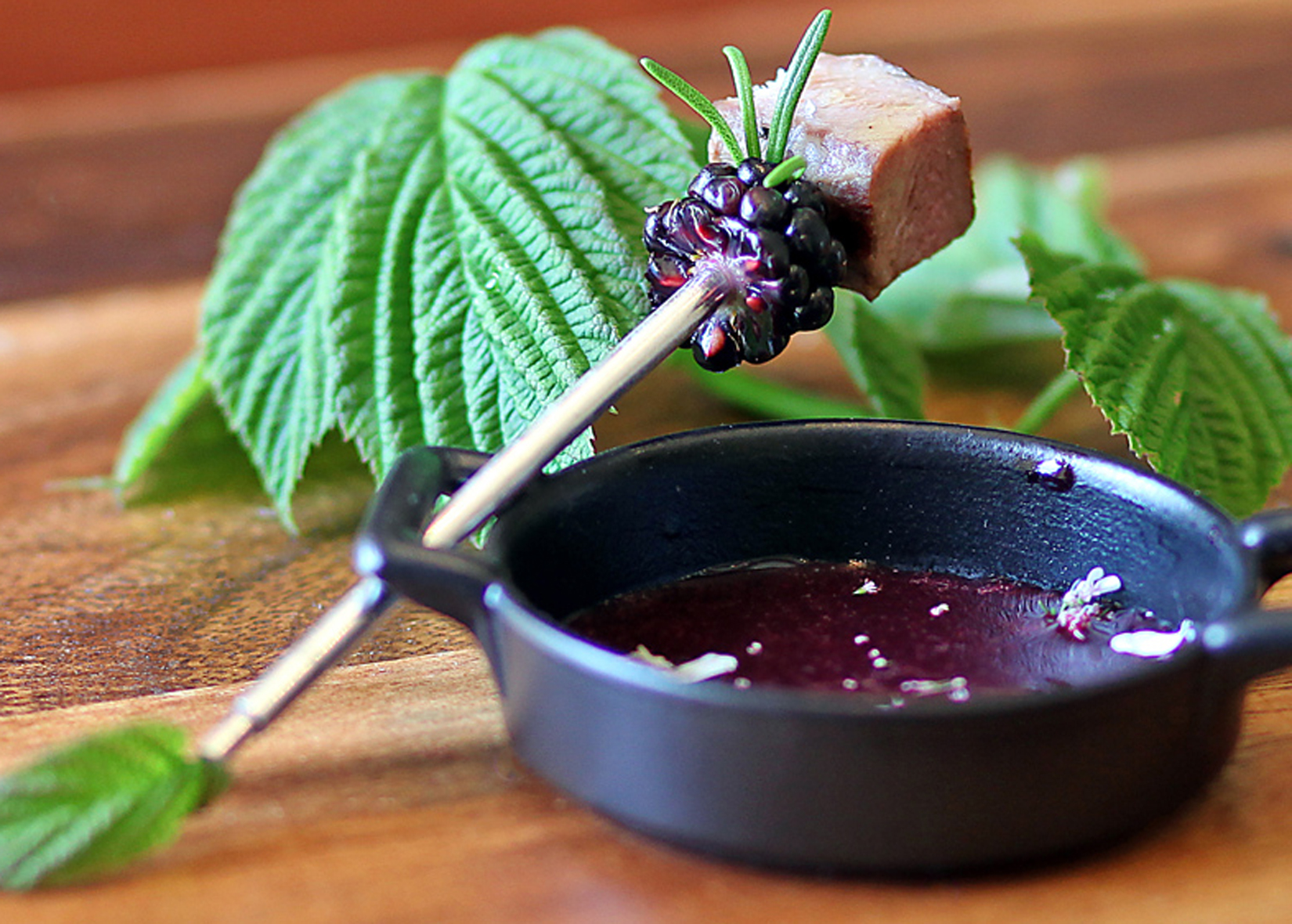 Grilled Lamb Skewers Recipe with Blackberry Sauce