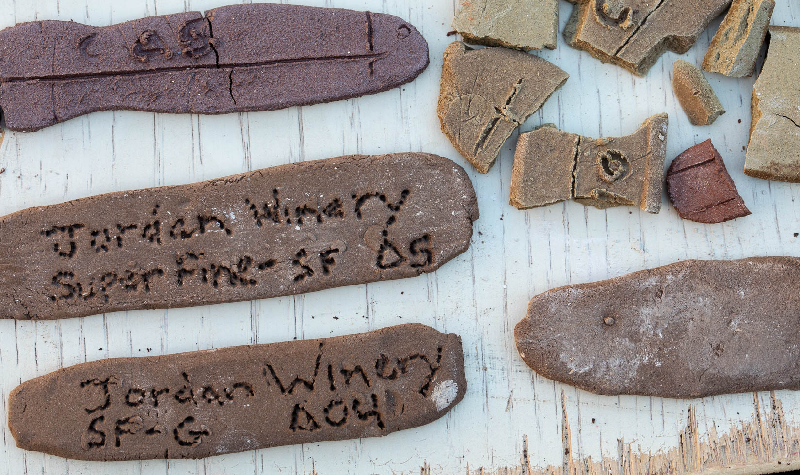 clay samples for pottery Jordan Winery