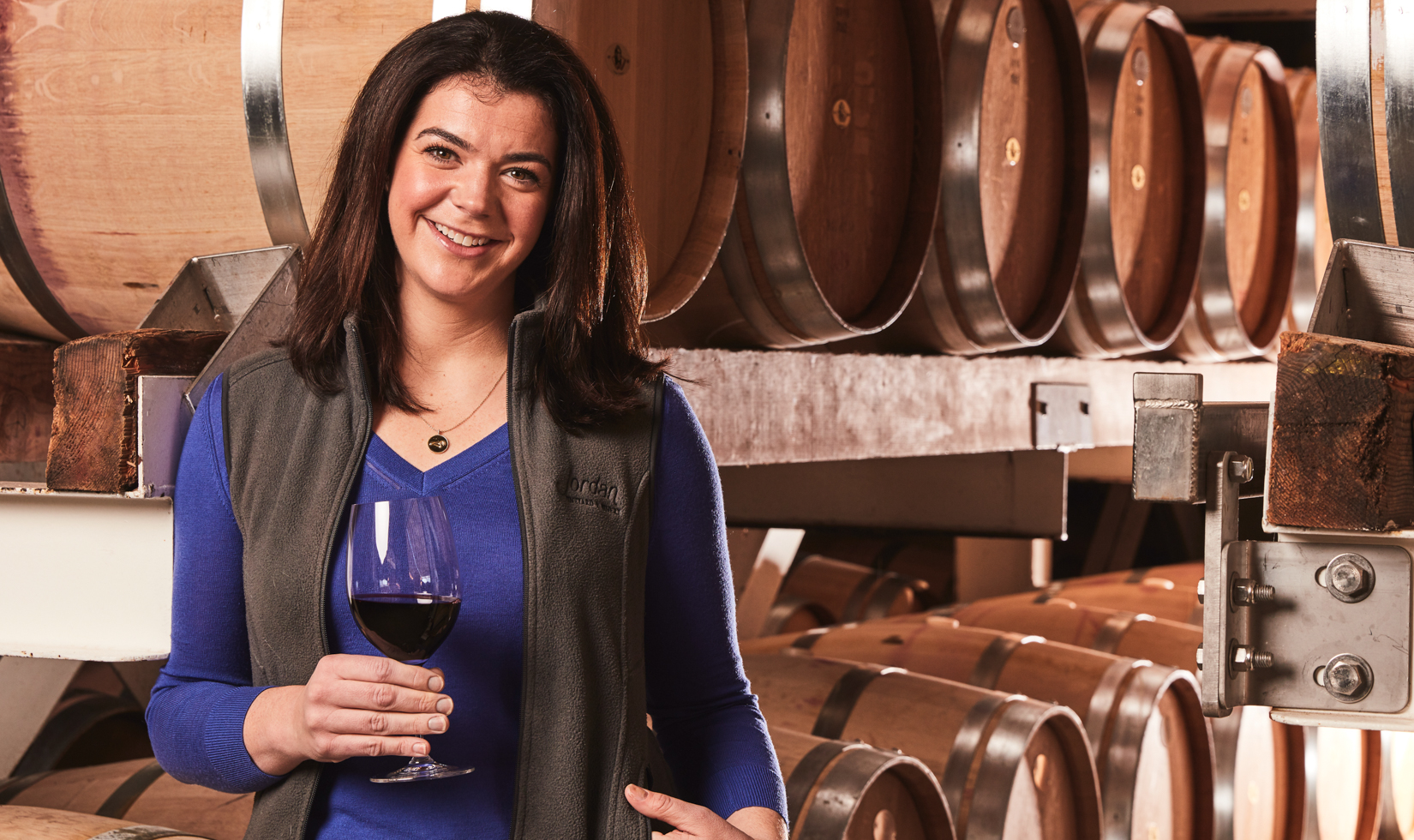 Winemaker Maggie Kruse Jordan Winery Sonoma County Barrels