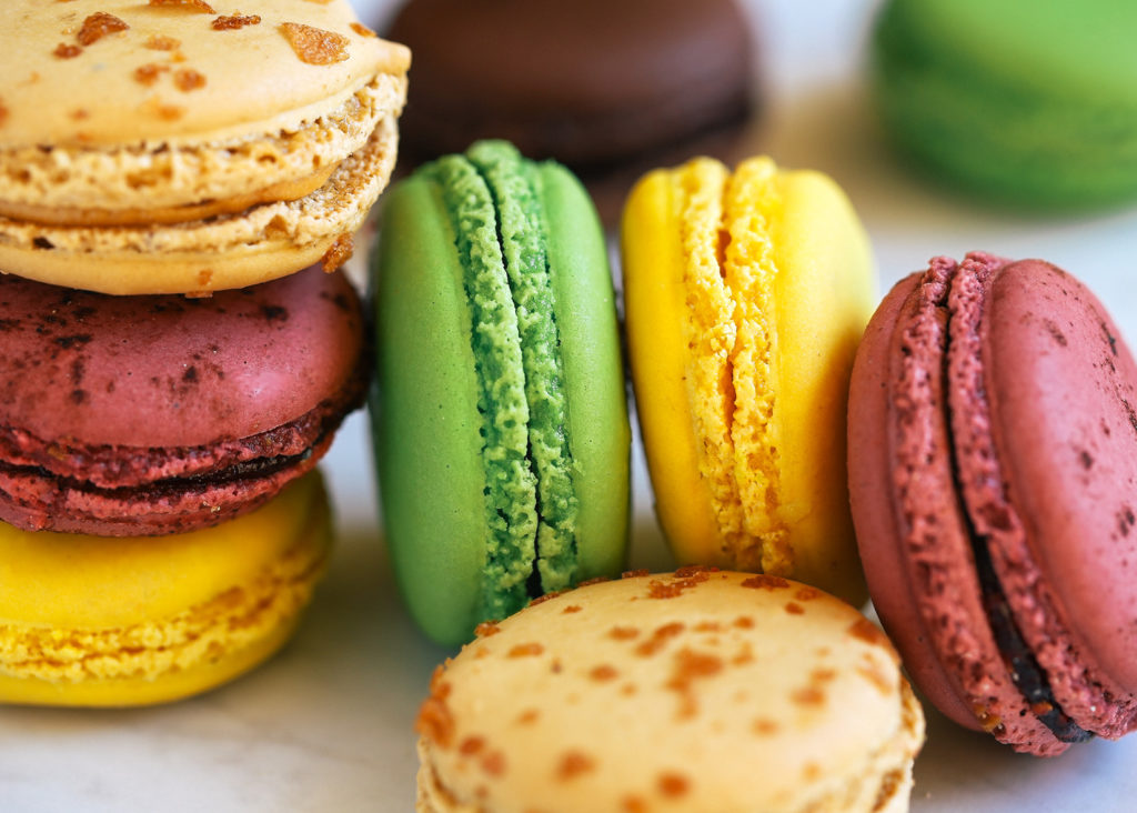 Colorful french macarons