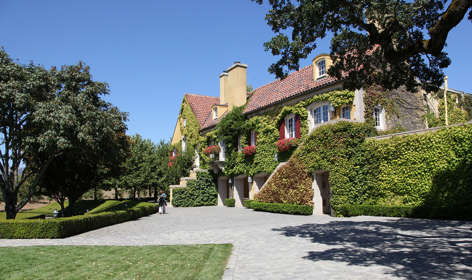 Jordan winery chateau terrace in Healdsburg