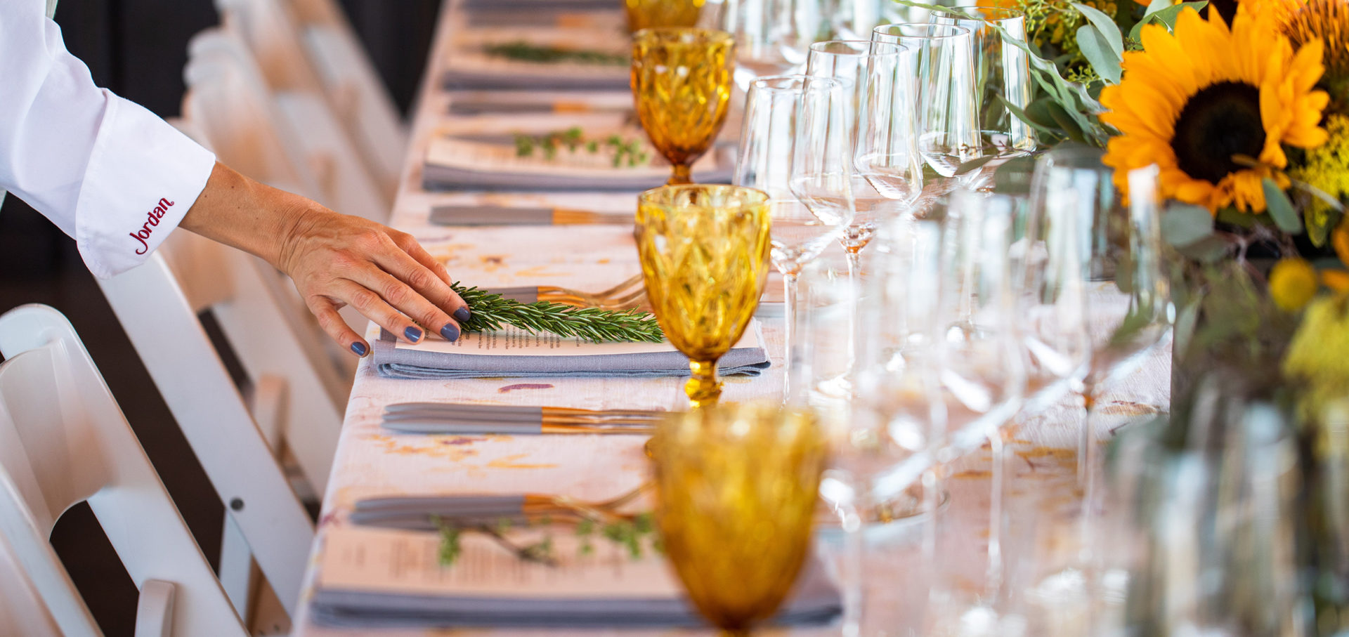 Table setting at Jordan Winery