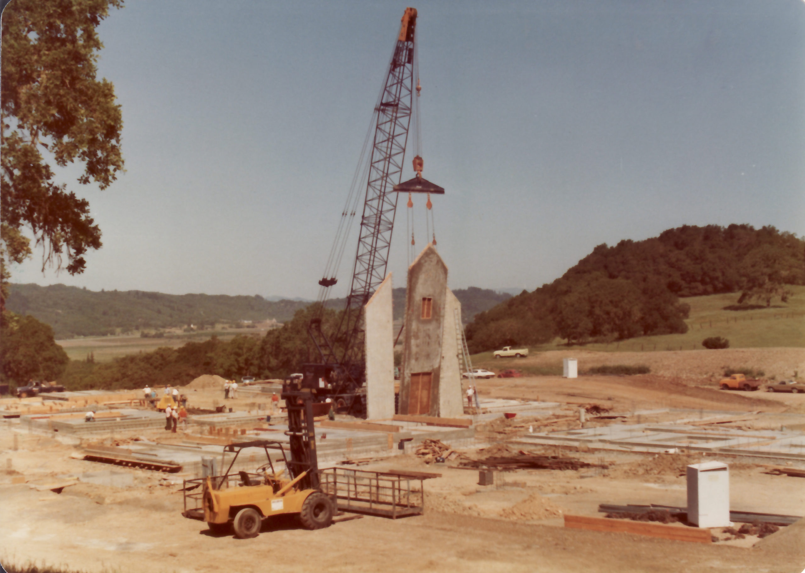 Jordan Winery Chateau during construction