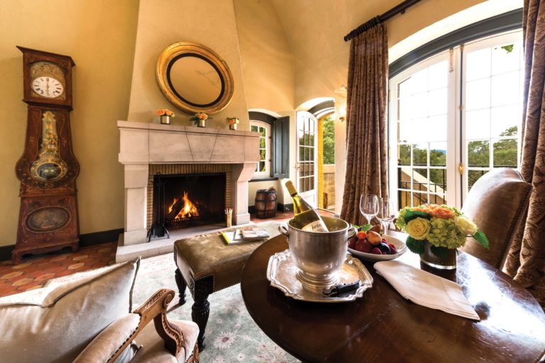 Interior of a guest suite at Jordan Winery