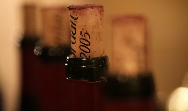 wine corks in bottle of Jordan Cabernet