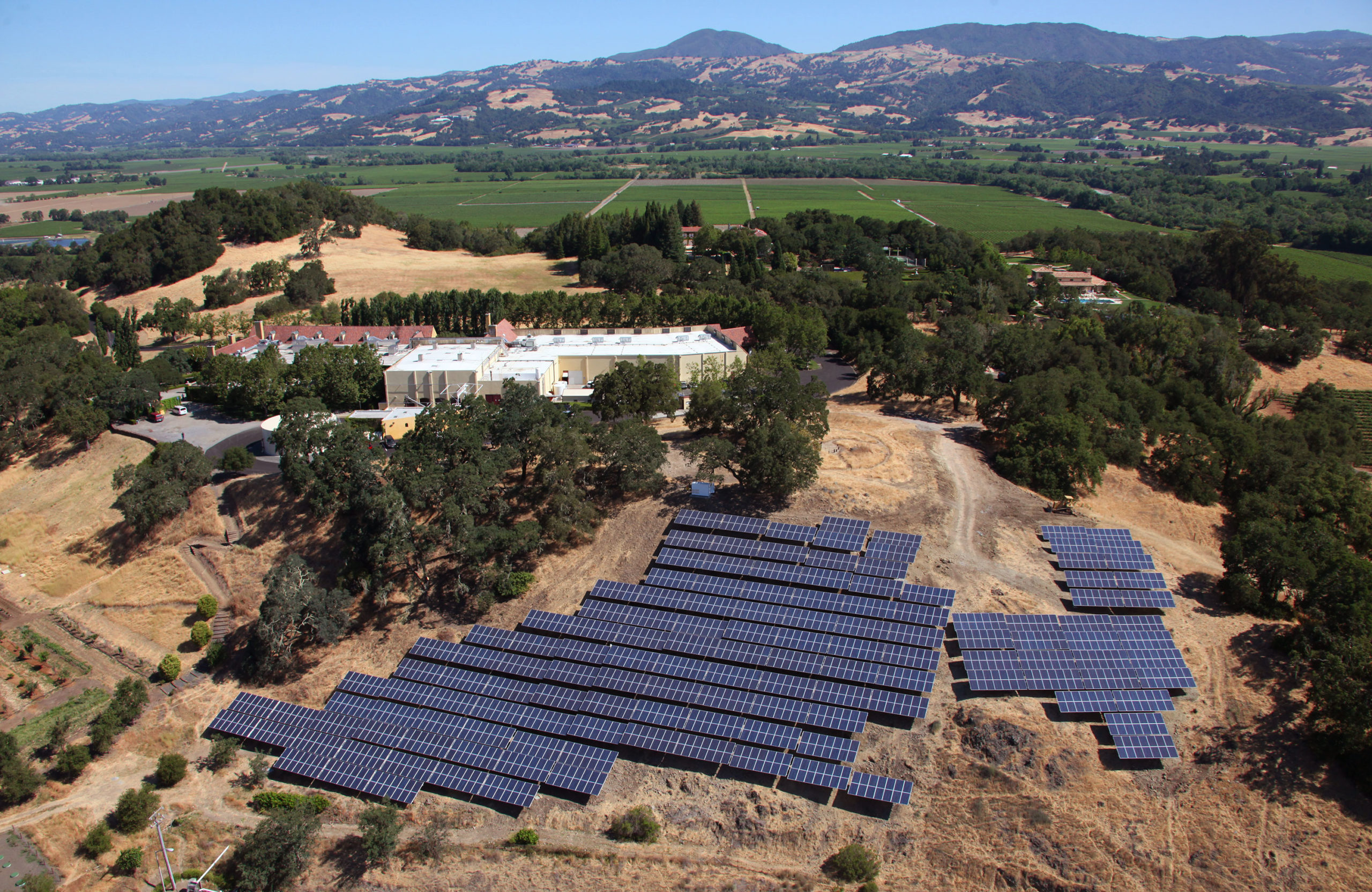 Hillside solar arrays at Jordan Winery
