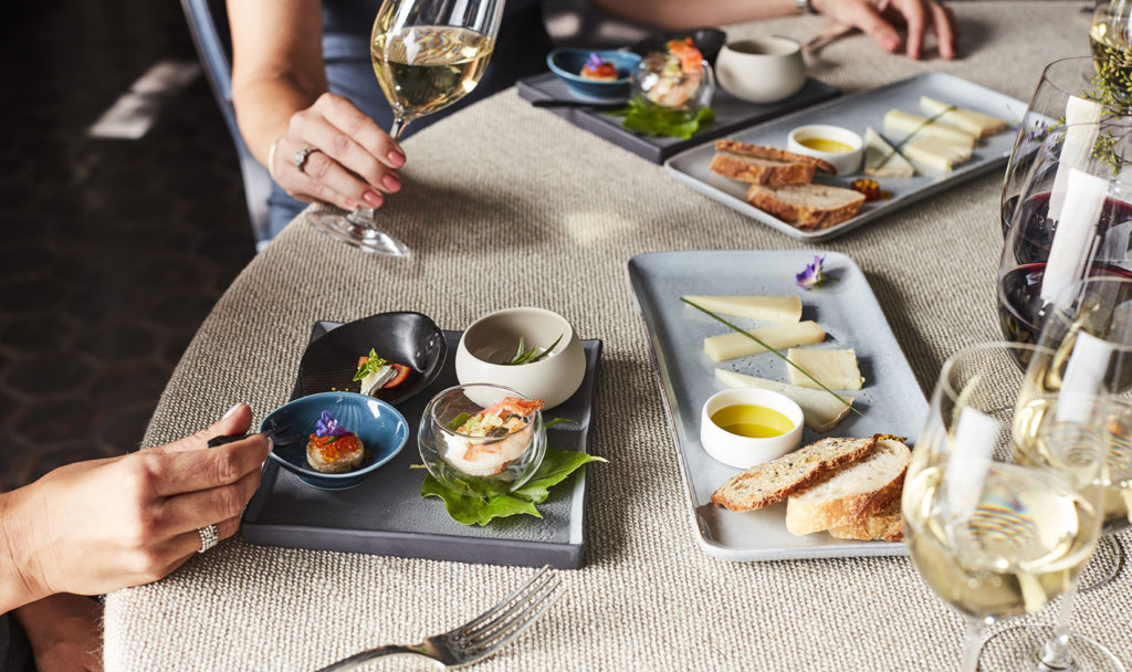 Russian River Valley Chardonnay and Alexander Valley Cabernet Sauvignon and gourmet hors d’oeuvres