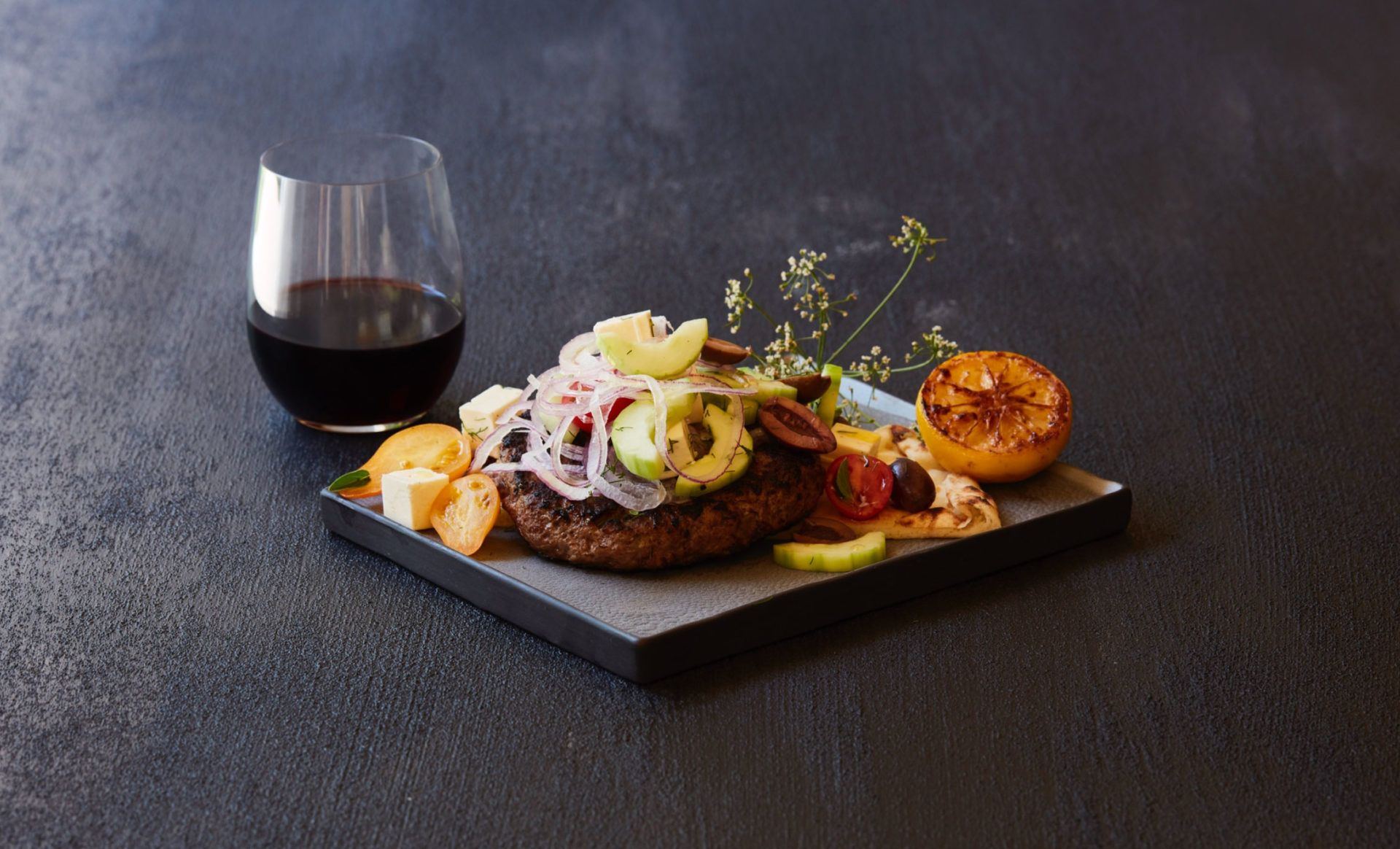 Gourmet food paired with Jordan Cabernet Sauvignon