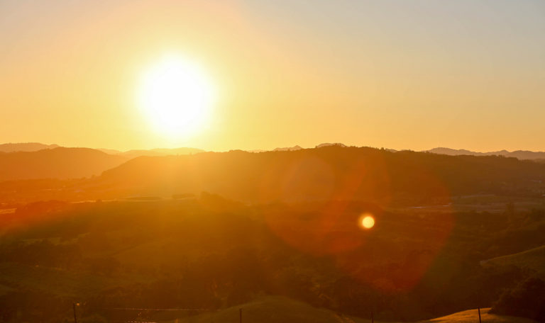 sunset over mountain range in sonoma county
