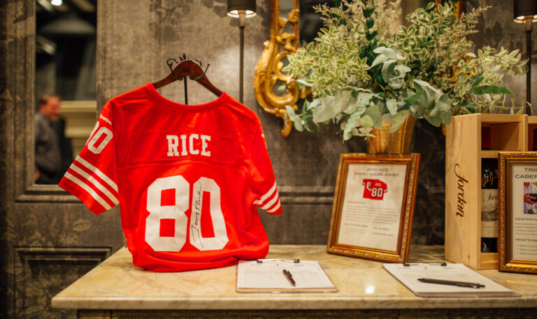 silent auction items with bidding forms